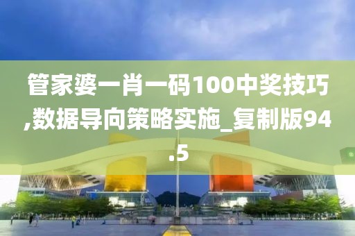 管家婆一肖一码100中奖技巧,数据导向策略实施_复制版94.5
