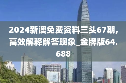 2024新澳免费资料三头67期,高效解释解答现象_金牌版64.688