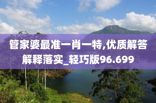 管家婆最准一肖一特,优质解答解释落实_轻巧版96.699