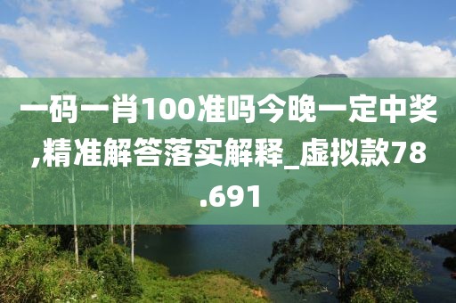 一码一肖100准吗今晚一定中奖,精准解答落实解释_虚拟款78.691