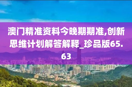 澳门精准资料今晚期期准,创新思维计划解答解释_珍品版65.63