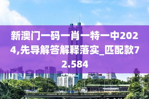 新澳门一码一肖一特一中2024,先导解答解释落实_匹配款72.584