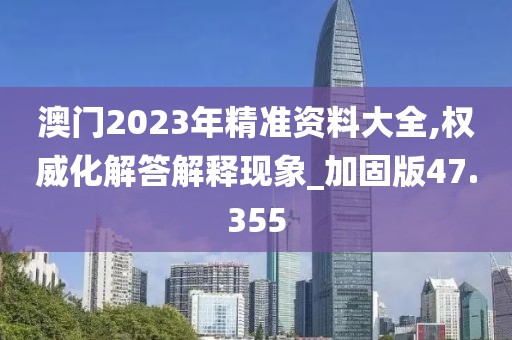 澳门2023年精准资料大全,权威化解答解释现象_加固版47.355