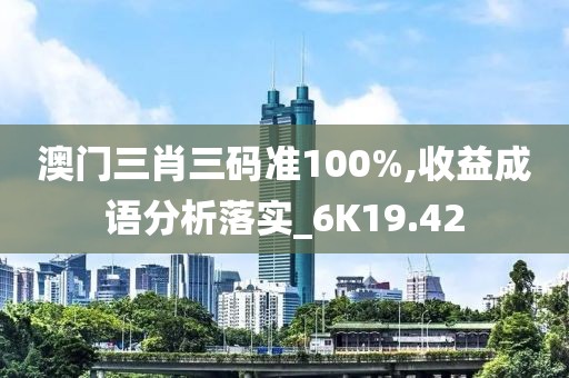 澳门三肖三码准100%,收益成语分析落实_6K19.42