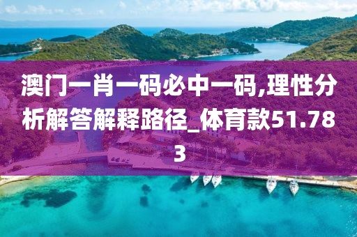 澳门一肖一码必中一码,理性分析解答解释路径_体育款51.783