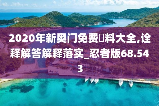 2020年新奥门免费資料大全,诠释解答解释落实_忍者版68.543