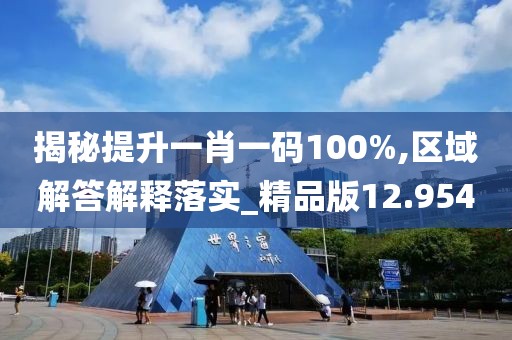 揭秘提升一肖一码100%,区域解答解释落实_精品版12.954