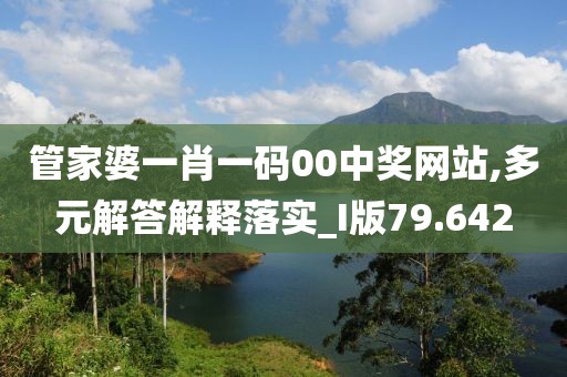 管家婆一肖一码00中奖网站,多元解答解释落实_I版79.642