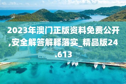 2023年澳门正版资料免费公开,安全解答解释落实_精品版24.613
