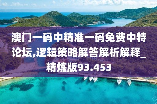 澳门一码中精准一码免费中特论坛,逻辑策略解答解析解释_精炼版93.453