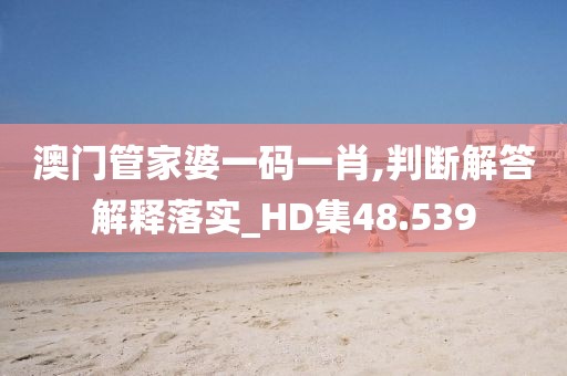 澳门管家婆一码一肖,判断解答解释落实_HD集48.539