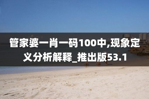 管家婆一肖一码100中,现象定义分析解释_推出版53.1
