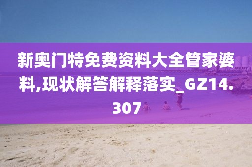 新奥门特免费资料大全管家婆料,现状解答解释落实_GZ14.307