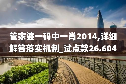 管家婆一码中一肖2014,详细解答落实机制_试点款26.604