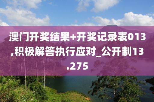 澳门开奖结果+开奖记录表013,积极解答执行应对_公开制13.275