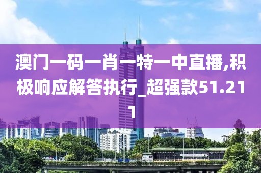 澳门一码一肖一特一中直播,积极响应解答执行_超强款51.211