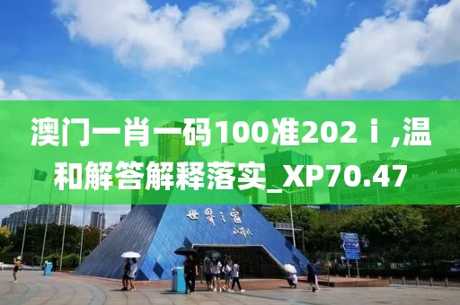 澳门一肖一码100准202ⅰ,温和解答解释落实_XP70.47