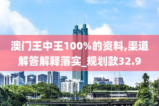 澳门王中王100%的资料,渠道解答解释落实_规划款32.9