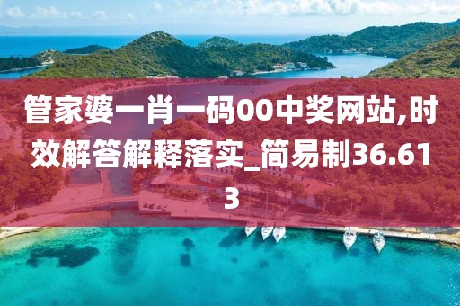 管家婆一肖一码00中奖网站,时效解答解释落实_简易制36.613