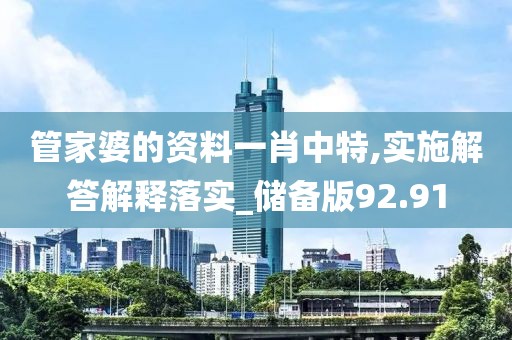 管家婆的资料一肖中特,实施解答解释落实_储备版92.91