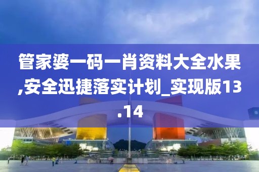 管家婆一码一肖资料大全水果,安全迅捷落实计划_实现版13.14