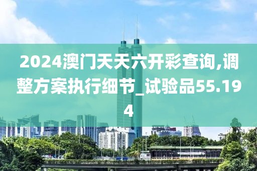 2024澳门天天六开彩查询,调整方案执行细节_试验品55.194