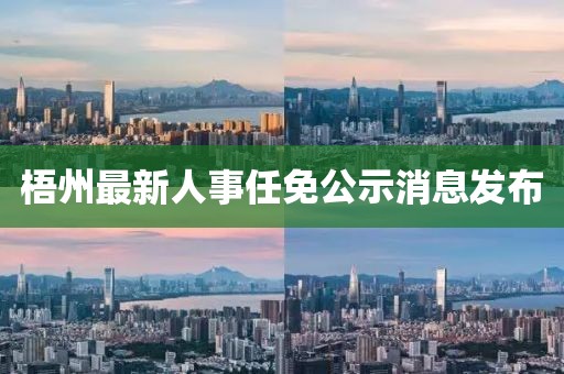 梧州最新人事任免公示消息发布