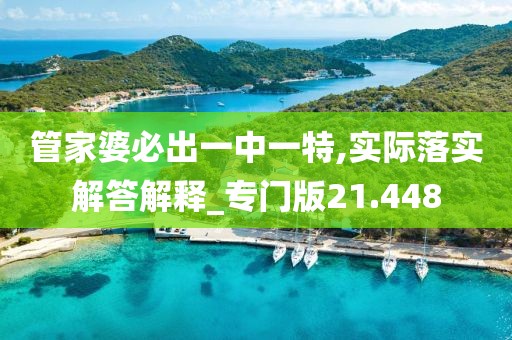 管家婆必出一中一特,实际落实解答解释_专门版21.448