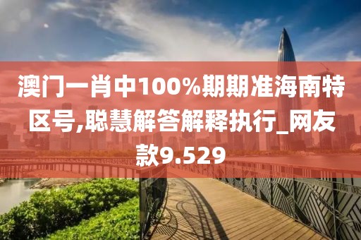澳门一肖中100%期期准海南特区号,聪慧解答解释执行_网友款9.529