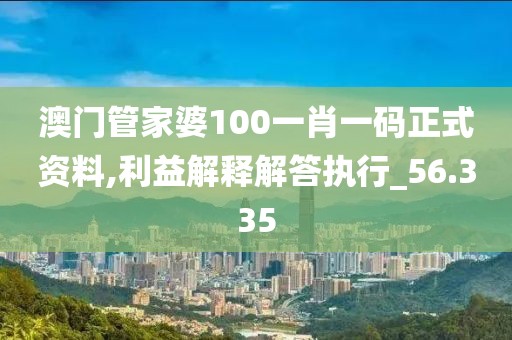 澳门管家婆100一肖一码正式资料,利益解释解答执行_56.335