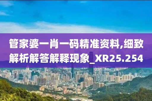 管家婆一肖一码精准资料,细致解析解答解释现象_XR25.254