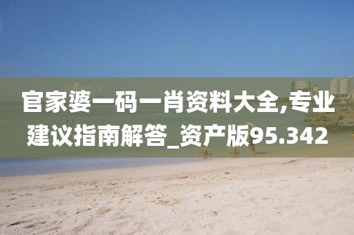 官家婆一码一肖资料大全,专业建议指南解答_资产版95.342