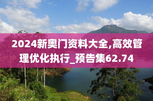 2024新奥门资料大全,高效管理优化执行_预告集62.74