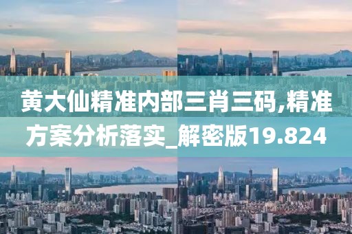 黄大仙精准内部三肖三码,精准方案分析落实_解密版19.824