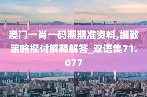 澳门一肖一码期期准资料,细致策略探讨解释解答_双语集71.077
