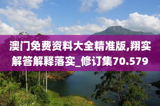 澳门免费资料大全精准版,翔实解答解释落实_修订集70.579