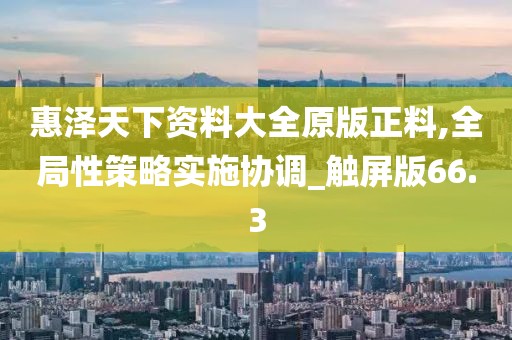 惠泽天下资料大全原版正料,全局性策略实施协调_触屏版66.3