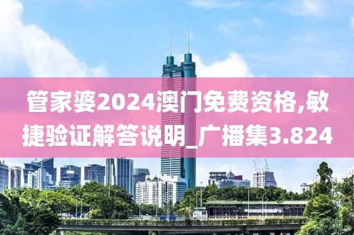 管家婆2024澳门免费资格,敏捷验证解答说明_广播集3.824