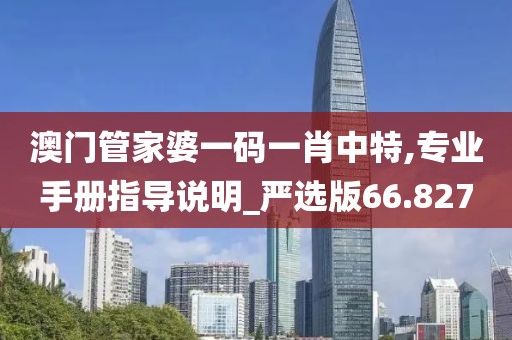 澳门管家婆一码一肖中特,专业手册指导说明_严选版66.827