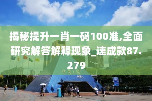 揭秘提升一肖一码100准,全面研究解答解释现象_速成款87.279