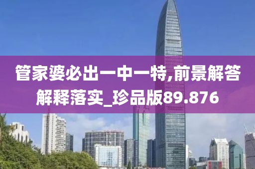 管家婆必出一中一特,前景解答解释落实_珍品版89.876