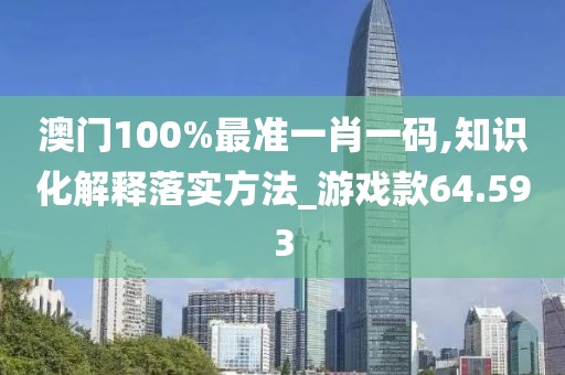 澳门100%最准一肖一码,知识化解释落实方法_游戏款64.593