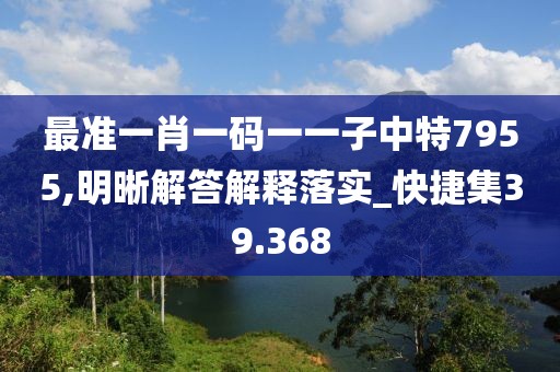 最准一肖一码一一子中特7955,明晰解答解释落实_快捷集39.368