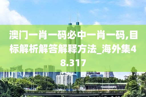 澳门一肖一码必中一肖一码,目标解析解答解释方法_海外集48.317