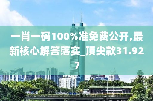 一肖一码100%准免费公开,最新核心解答落实_顶尖款31.927