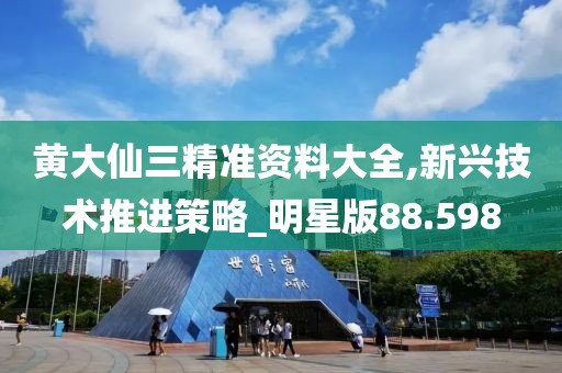 黄大仙三精准资料大全,新兴技术推进策略_明星版88.598