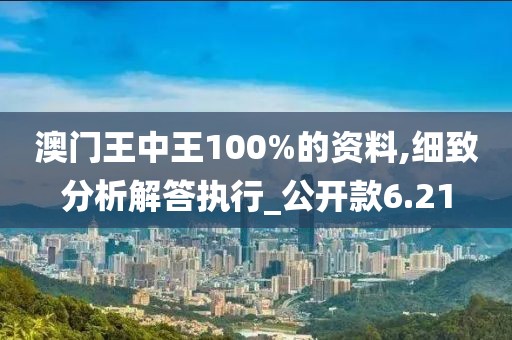 澳门王中王100%的资料,细致分析解答执行_公开款6.21