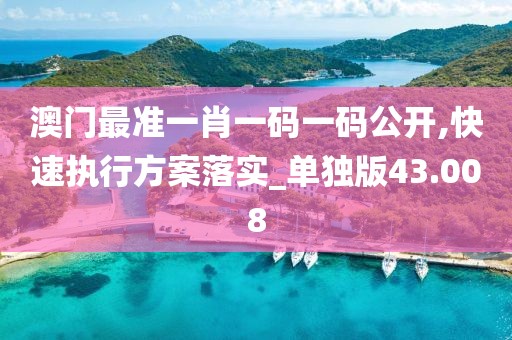 澳门最准一肖一码一码公开,快速执行方案落实_单独版43.008