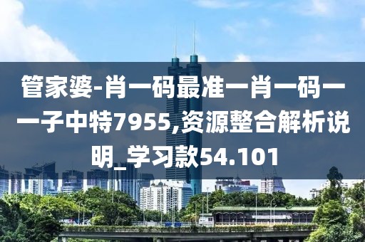 管家婆-肖一码最准一肖一码一一子中特7955,资源整合解析说明_学习款54.101