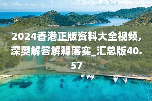 2024香港正版资料大全视频,深奥解答解释落实_汇总版40.57